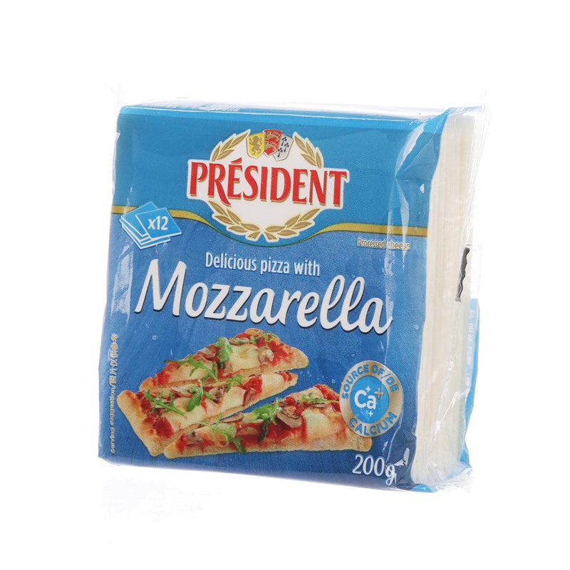 PRESIDENT Processed Cheese Slices - Mozzarella  (200g)