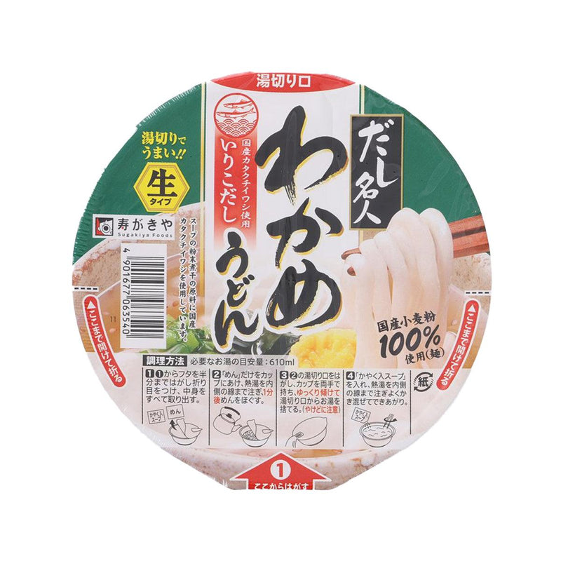 SUGAKIYA Dashimeijin Instant Wakame Seaweed Udon Noodle  (129g)