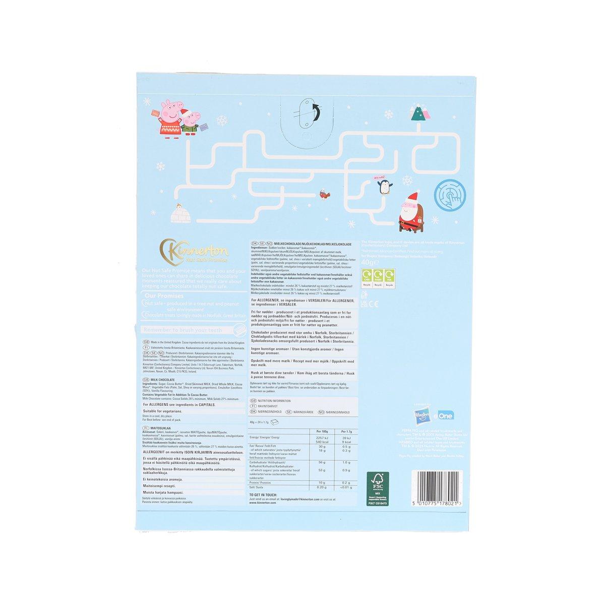 KINNERTON Peppa Pig Advent Calendar with Chocolate Snack  (40g)