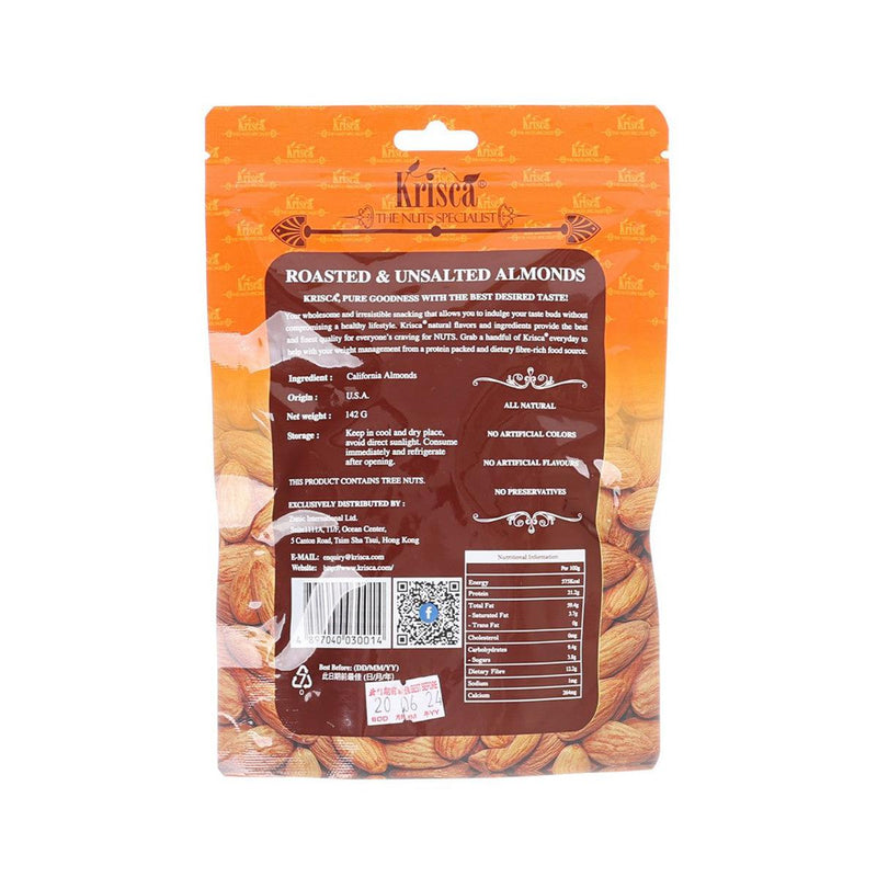 KRISCA Roasted & Unsalted Almonds  (142g)