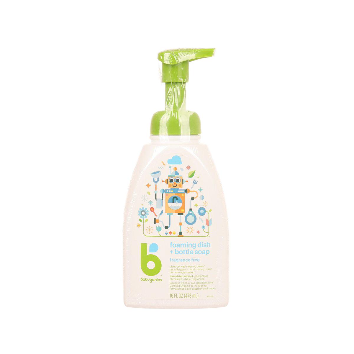 BABYGANICS Foaming Dish & Bottle Soap -  Fragrance Free  (473mL)