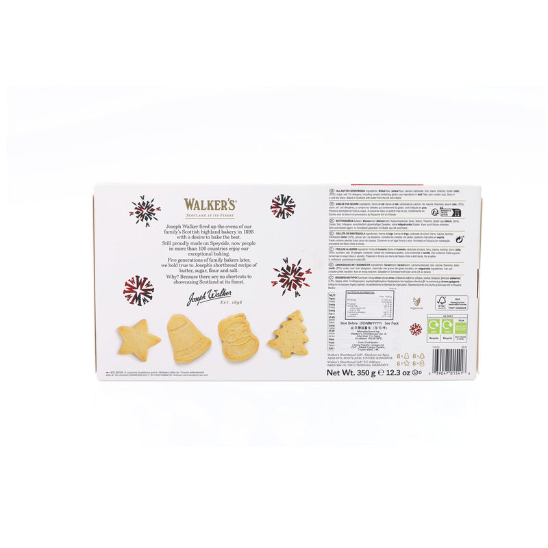 WALKERS Pure Butter Shortbread - Festive Shapes  (350g)