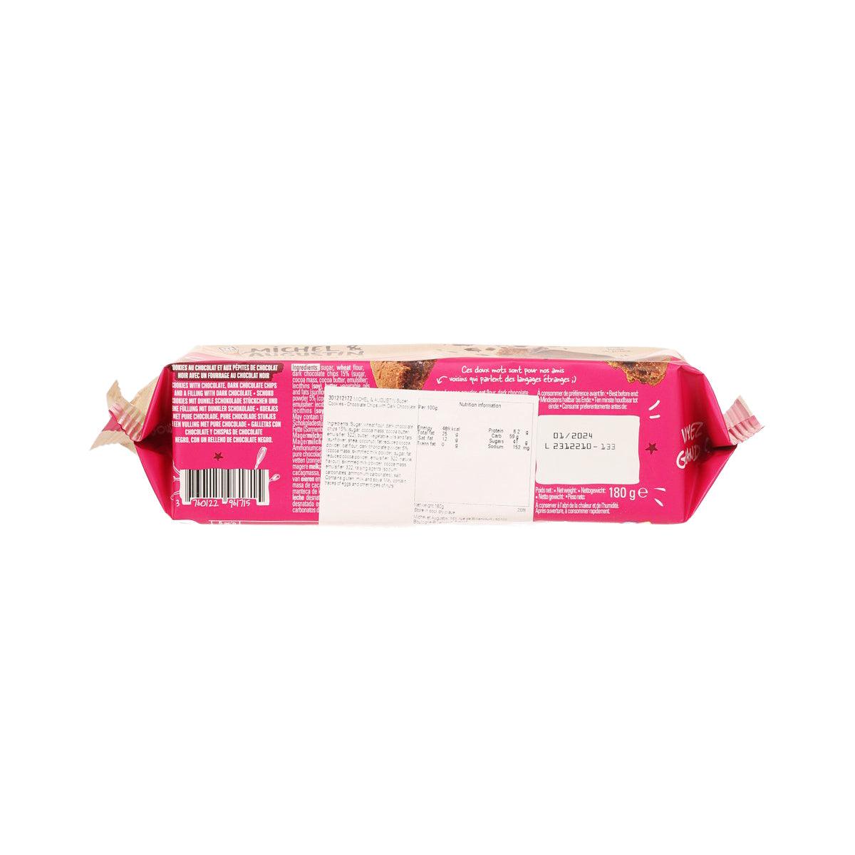 MICHEL & AUGUSTIN Super Cookies - Chocolate Chips with Dark Chocolate Filling  (180g)