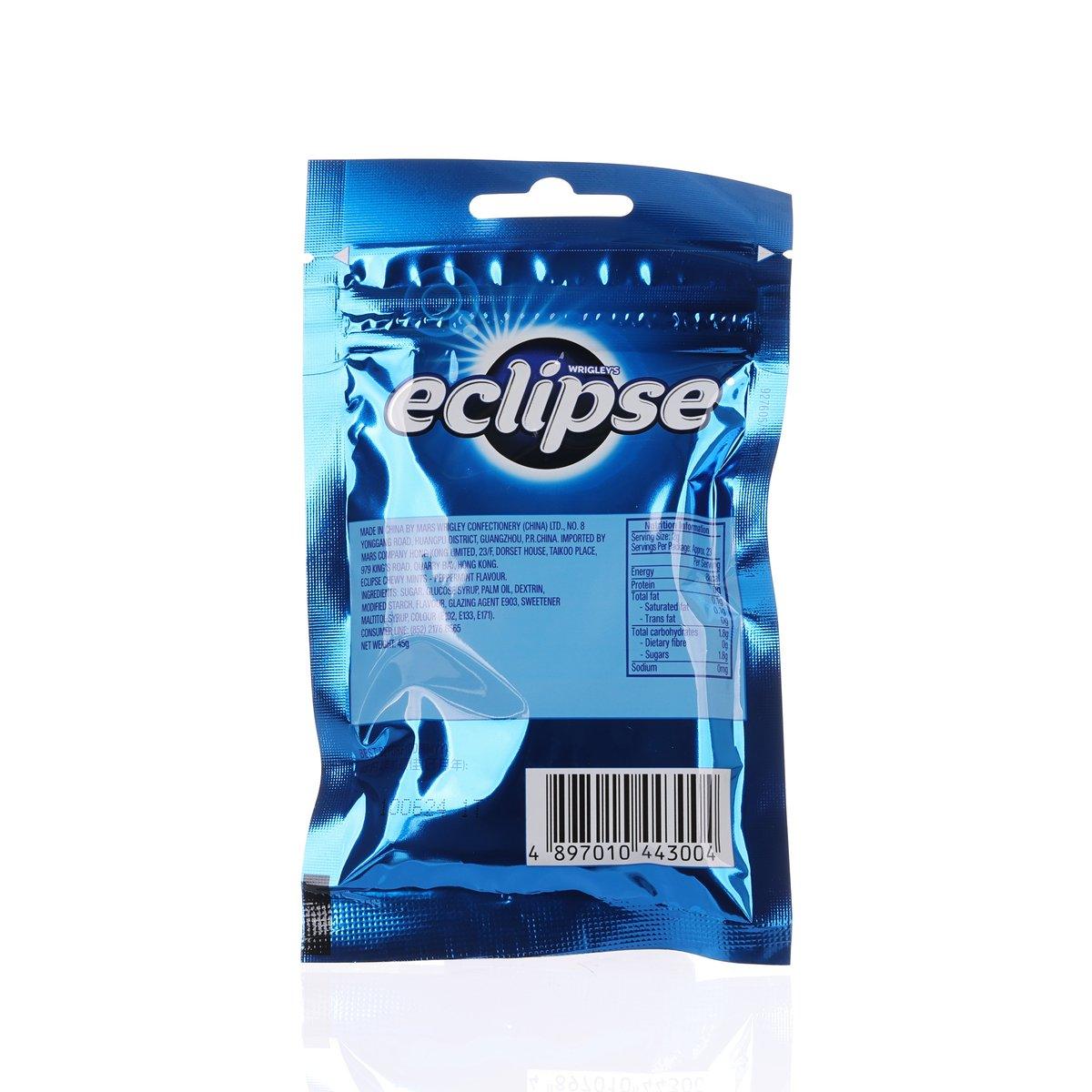 WRIGLEY'S Eclipse Chewy Mints - Peppermint Flavour  (45g)