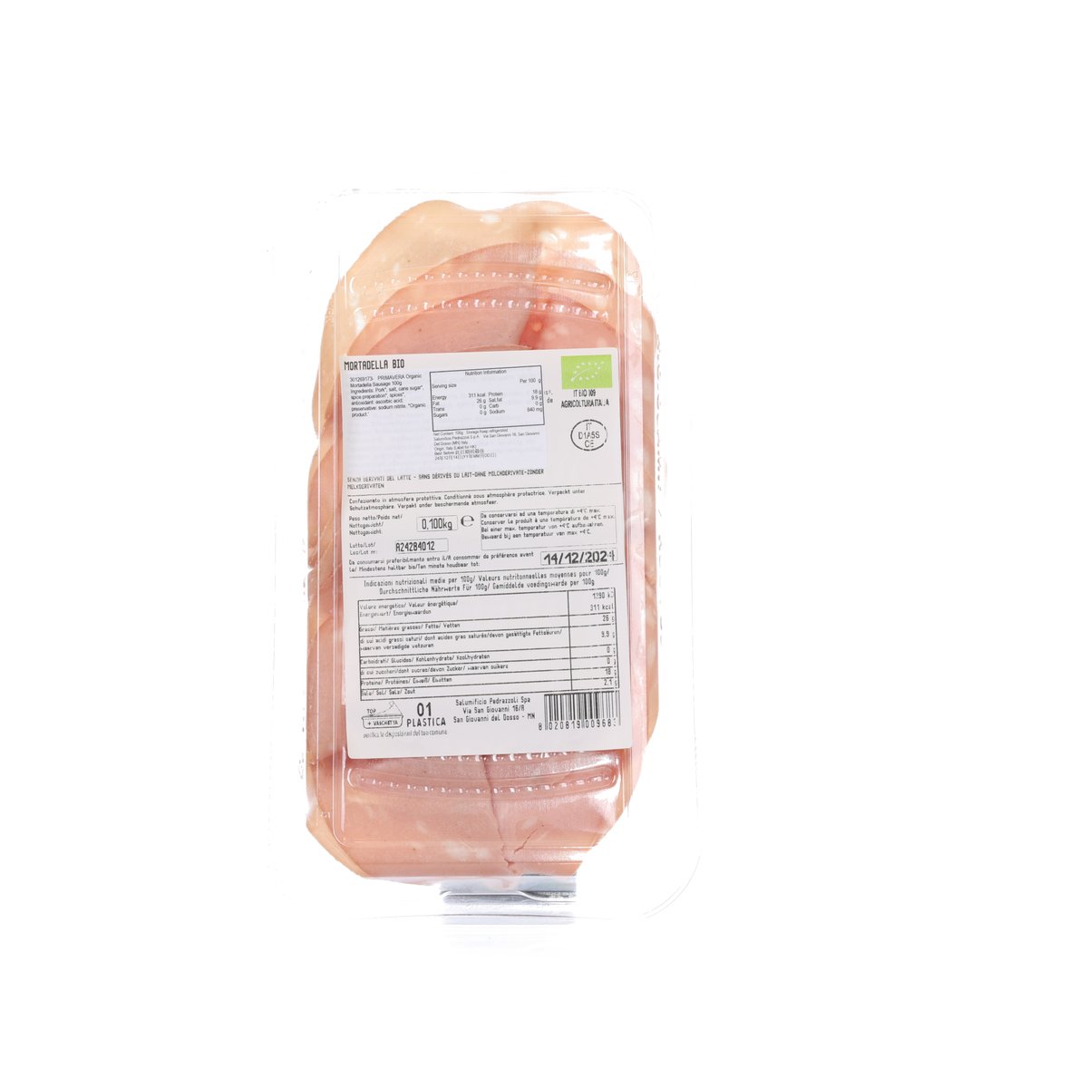 PRIMAVERA Organic Mortadella Sausage  (100g)