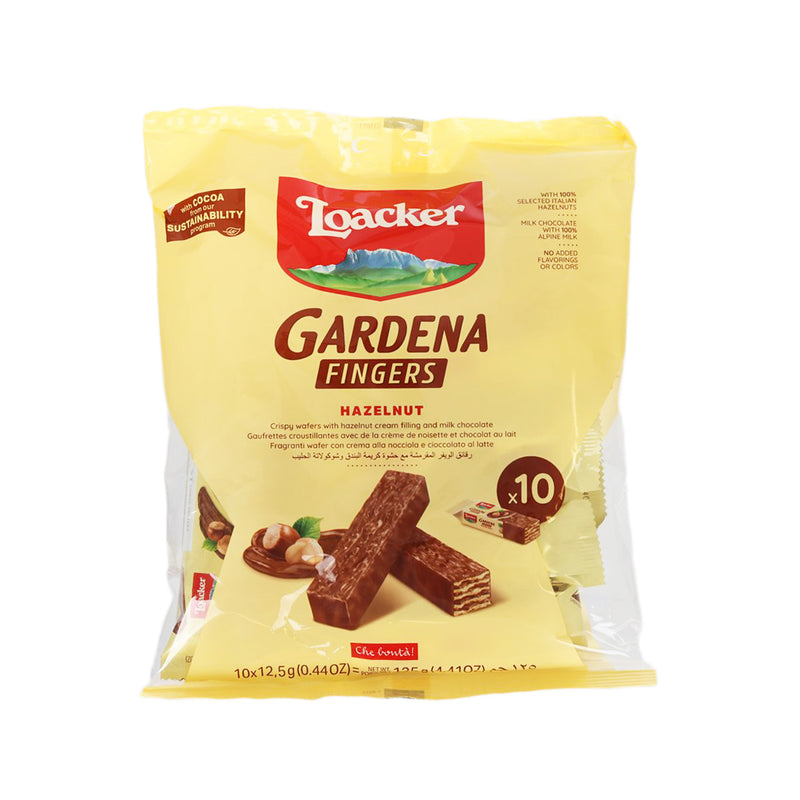 LOACKER Milk Chocolate Coated Wafer With Hazelnut Cream Filling  (125g)