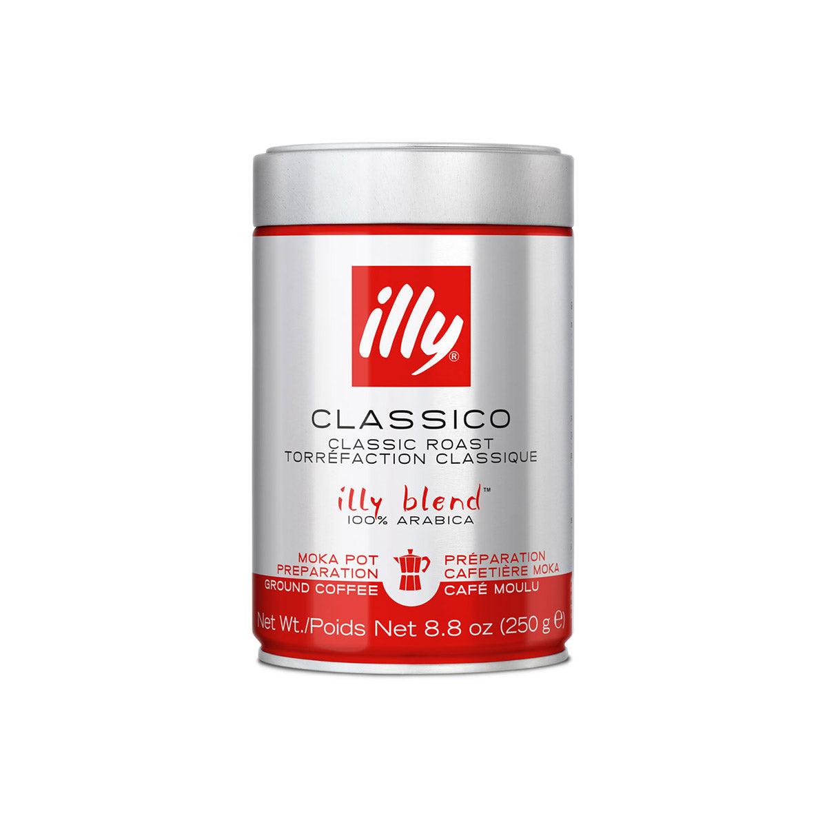 ILLY COFFEE Ground Coffee - Classico Moka Pot Medium Roast  (250g)