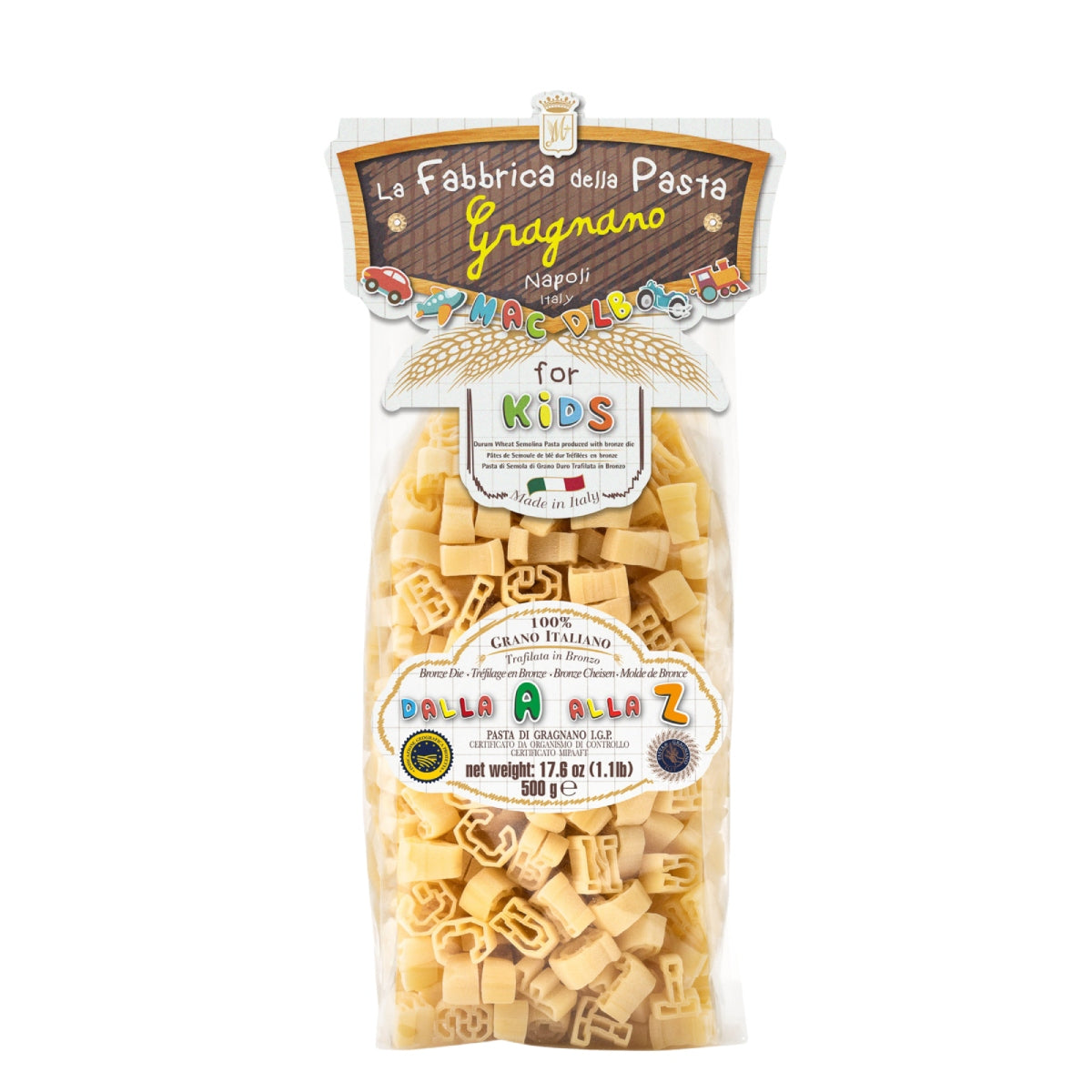 LA FABBRICA DELLA Artisanal Alphabet Pasta  (500g)