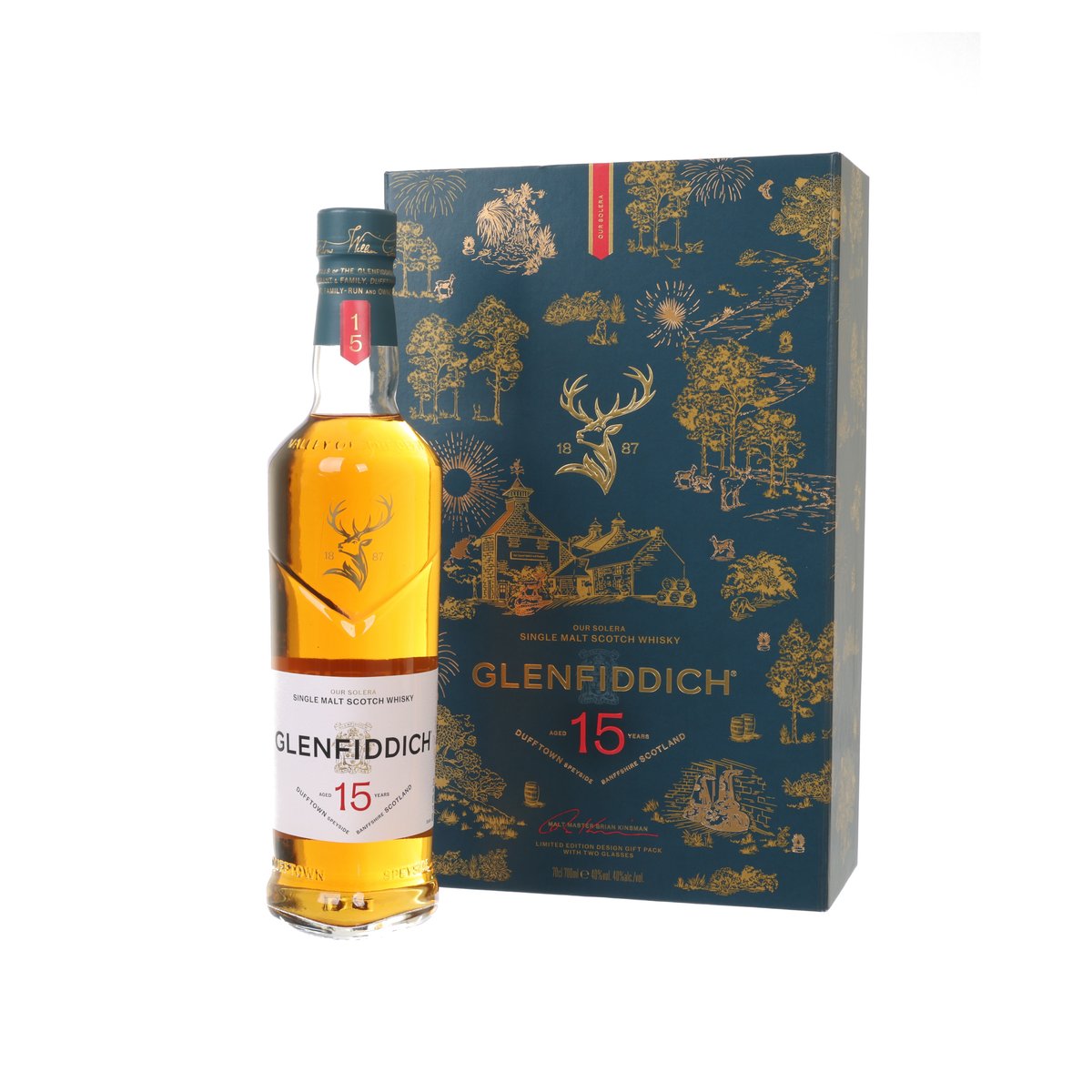GLENFIDDICH 15 Year Old Gift Set  (700mL)