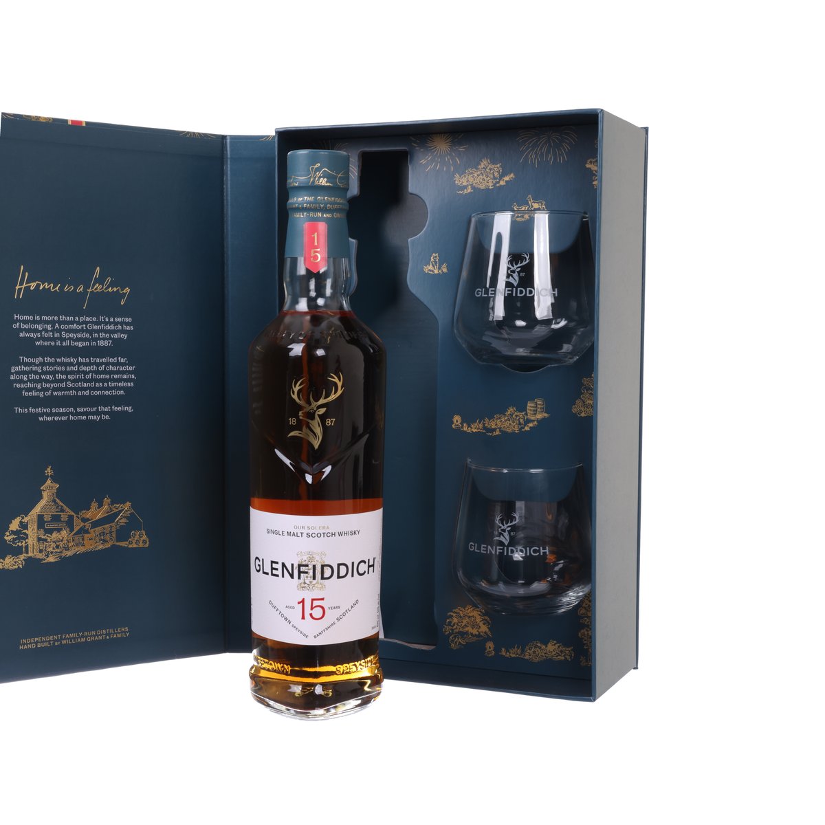 GLENFIDDICH 15 Year Old Gift Set  (700mL)