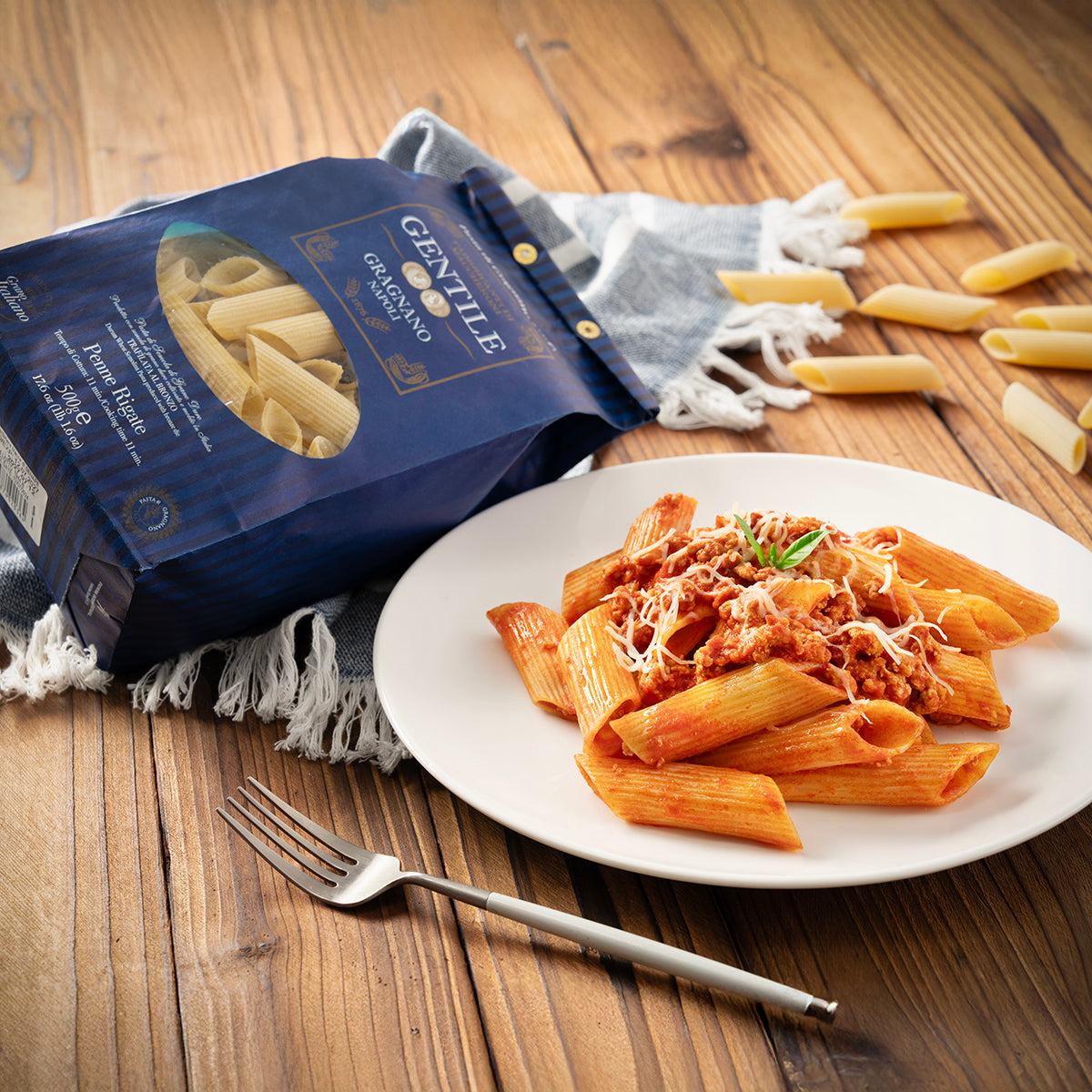 GENTILE Artisanal Pasta di Gragnano IGP - Penne Rigate  (500g)