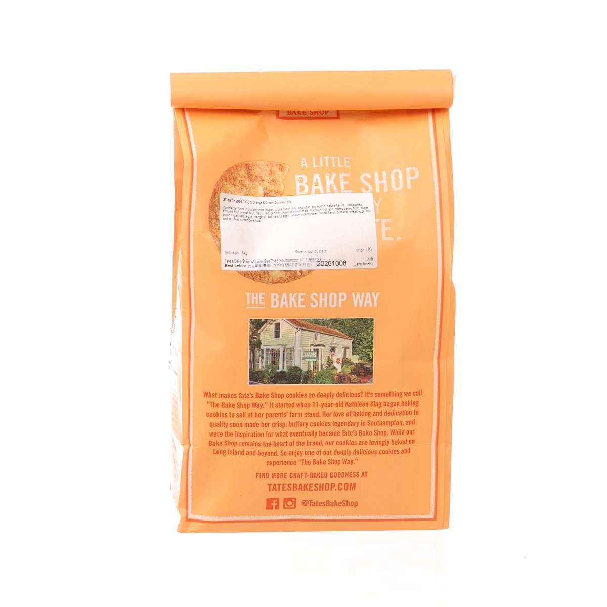 TATE'S Orange & Cream Cookies  (184g)