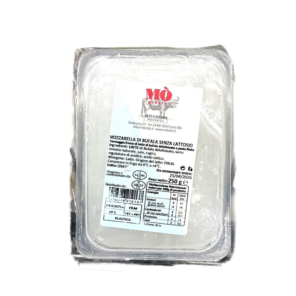 MO BUFALA 無乳糖水牛奶莫蘇里拉芝士(250g)