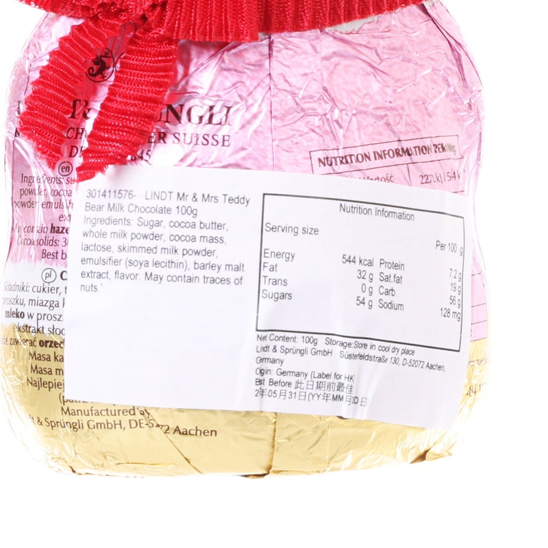 LINDT Mr & Mrs Teddy Bear Milk Chocolate  (100g)