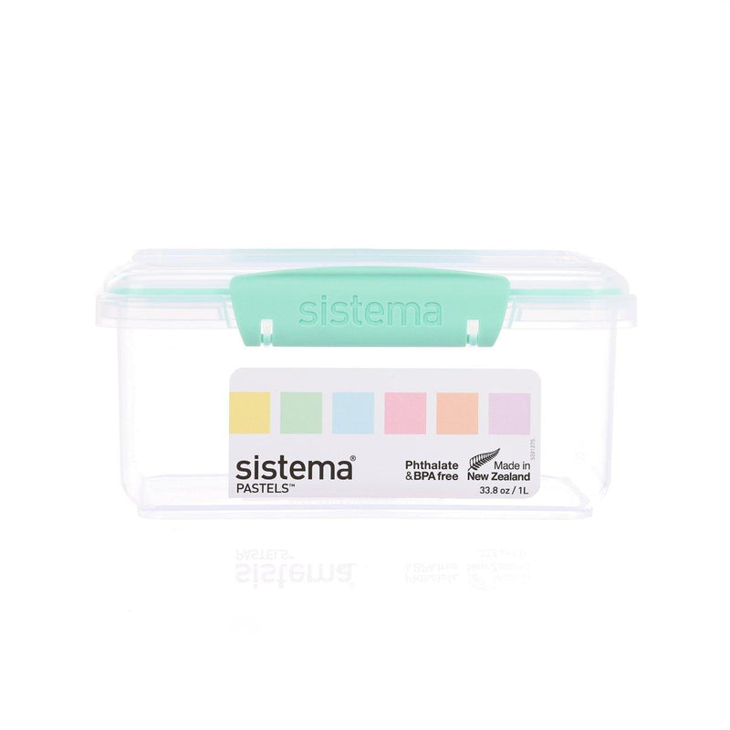 SISTEMA KLIP IT Pastels Rectangular Box 1L - Assorted