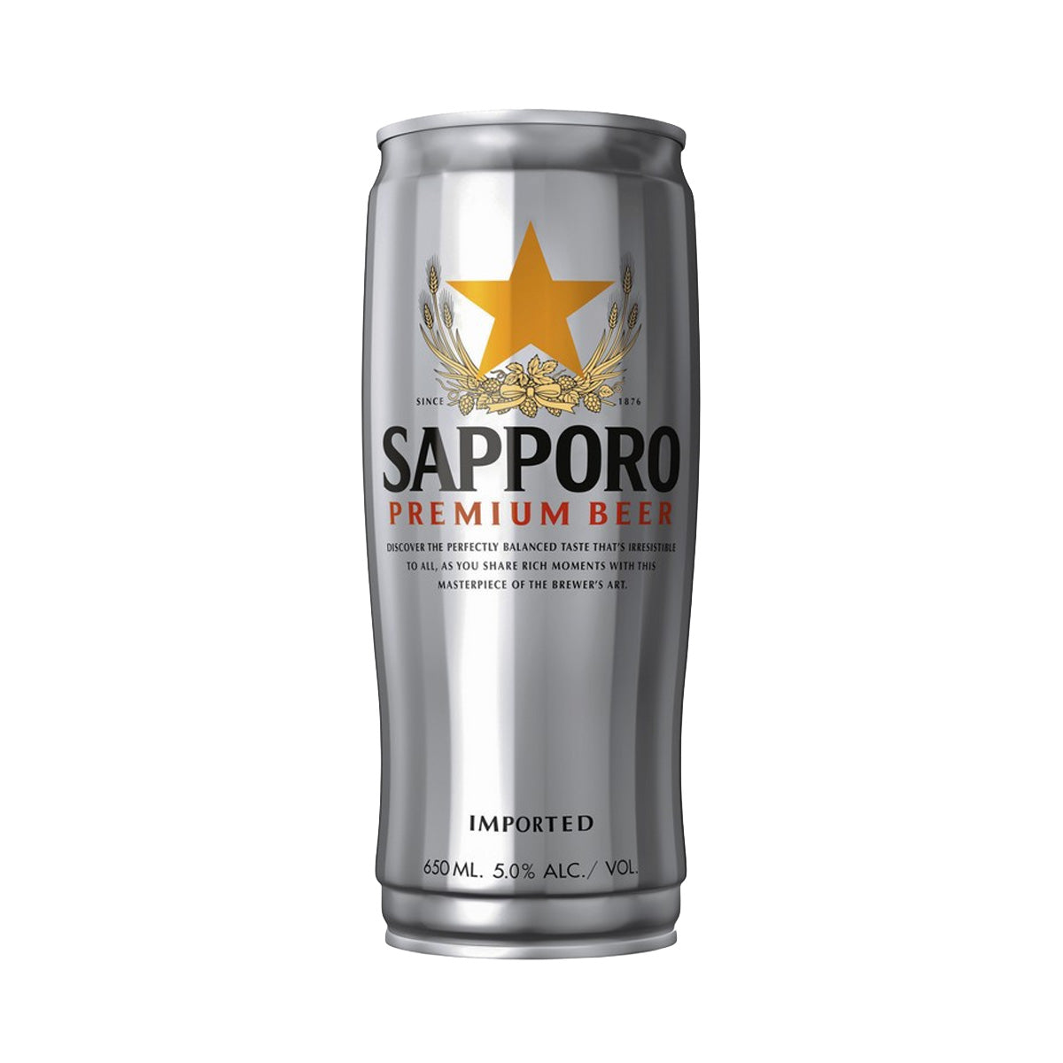 SAPPORO Premium Beer - Silver Can (Alc 5%) [Can]  (650mL)