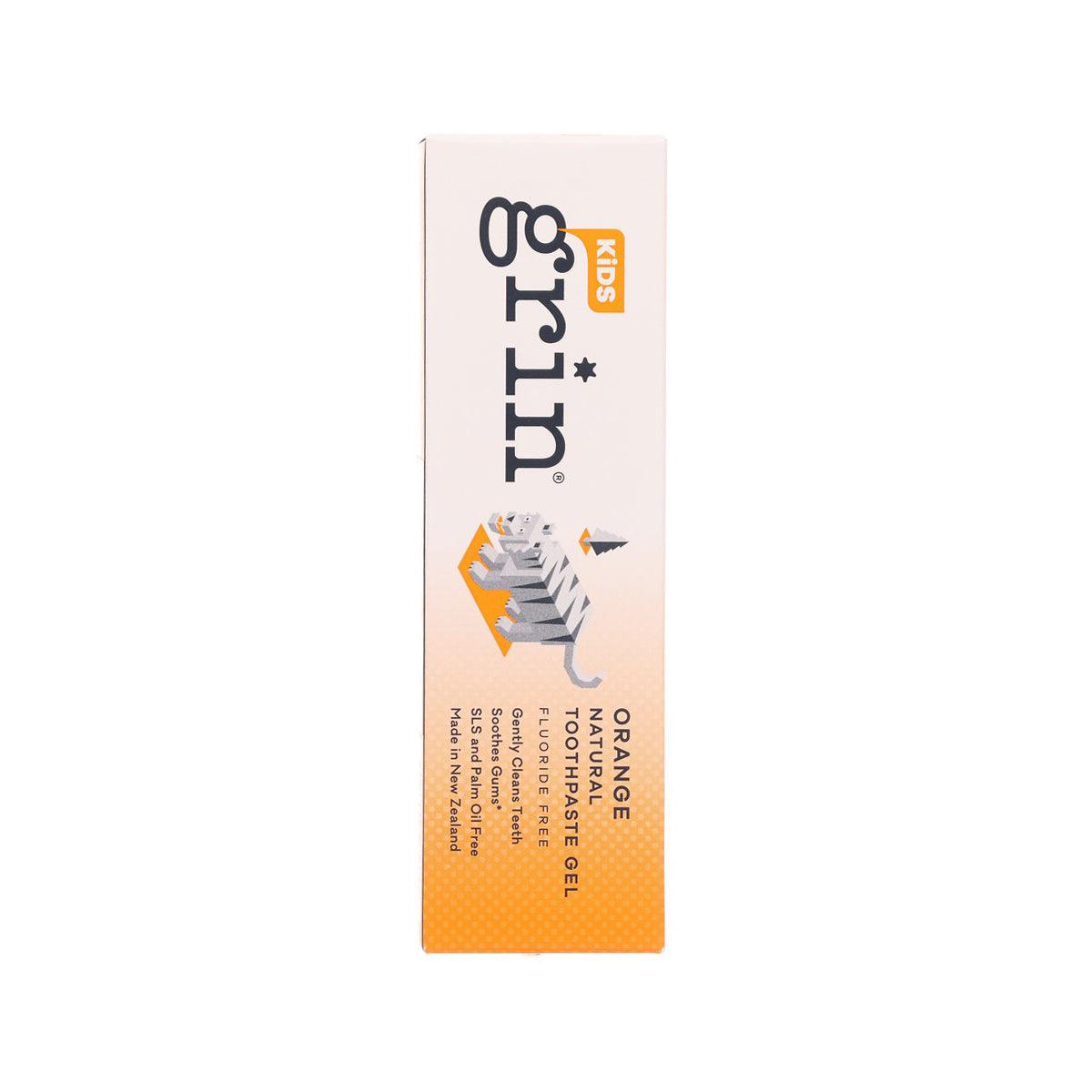 GRIN Kids Orange Natural Toothpaste Gel (Fluoride Free)  (70g)