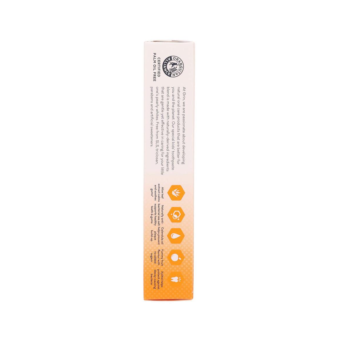 GRIN Kids Orange Natural Toothpaste Gel (Fluoride Free)  (70g)