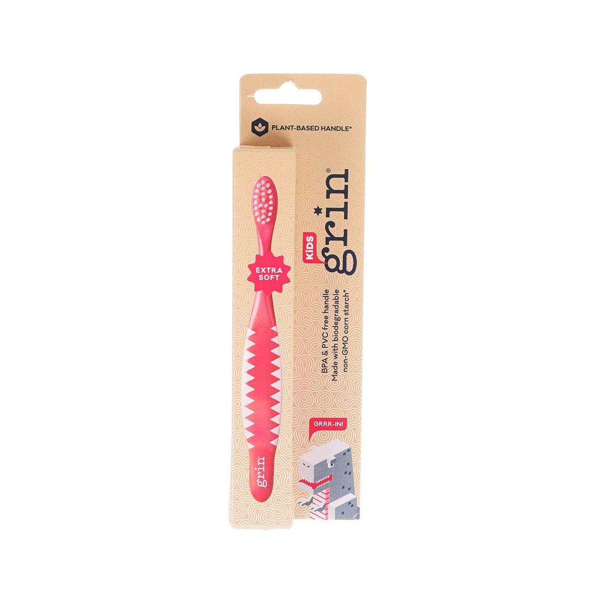 GRIN Kids Extra Soft Toothbrush - Pink