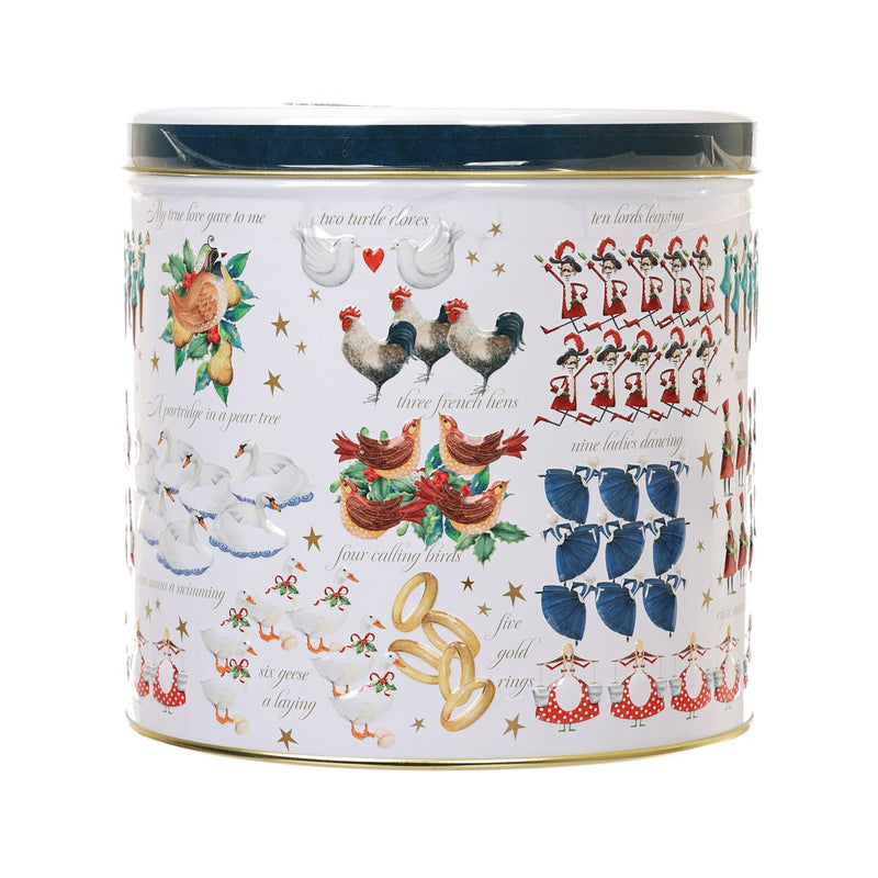 FARM HOUSE Assorted Biscuits in Embossed 12 Days of Xmas Barrel Tin  (450g)