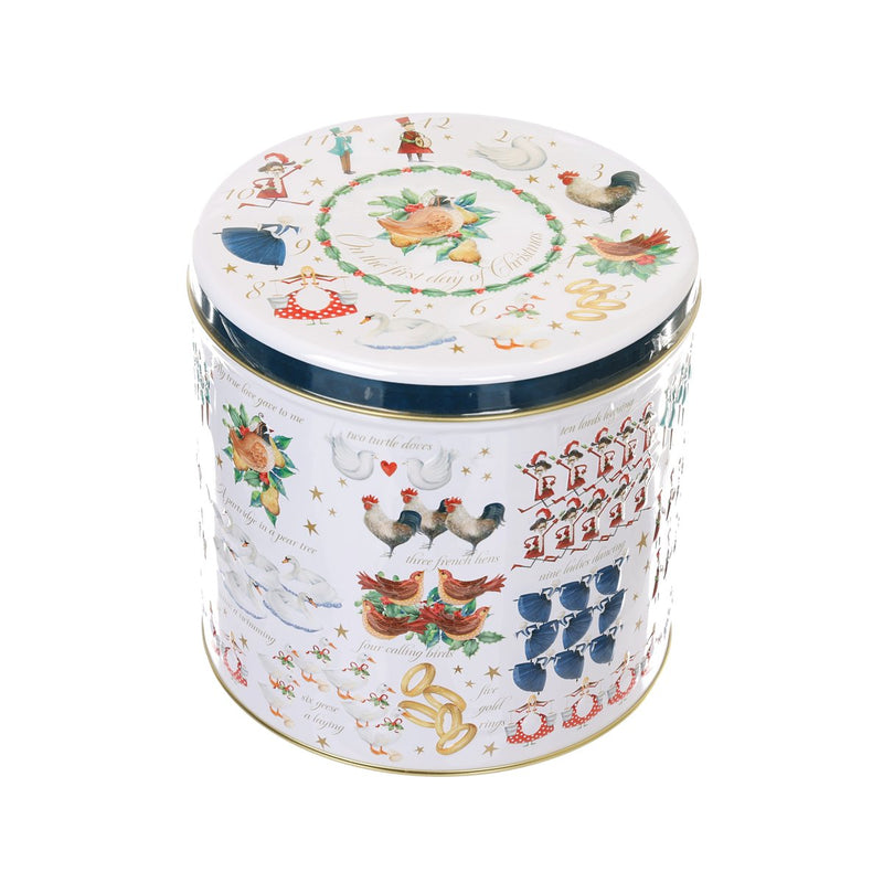 FARM HOUSE Assorted Biscuits in Embossed 12 Days of Xmas Barrel Tin  (450g)