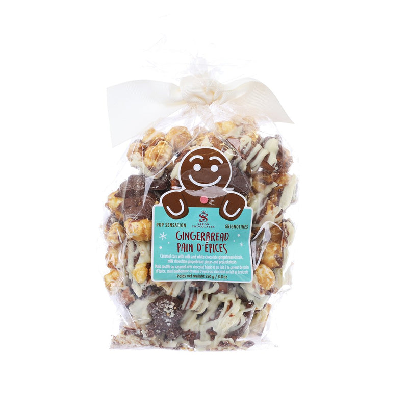 SAXON Chocolate Caramel Popcorn with Gingerbread Man Chocolate  (250g)