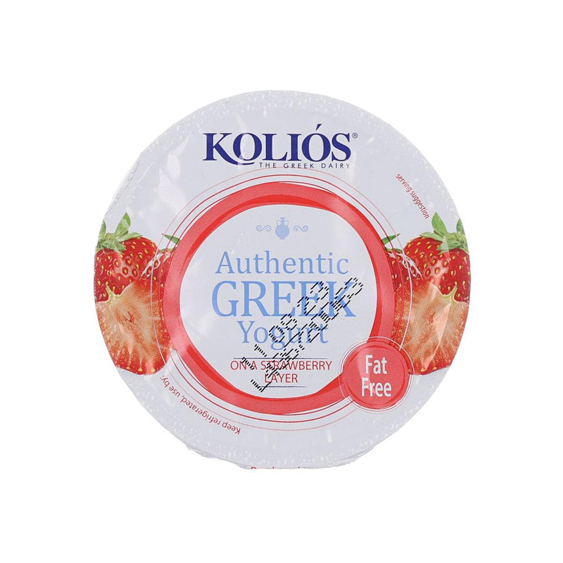 KOLIOS Fat Free Authentic Greek Yogurt - Strawberry  (150g)