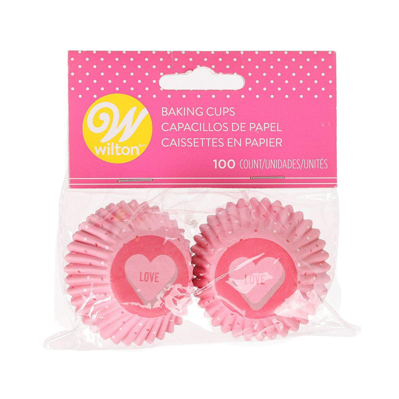 WILTON Valentine Mini Baking Cups - Scattred Heart  (100)