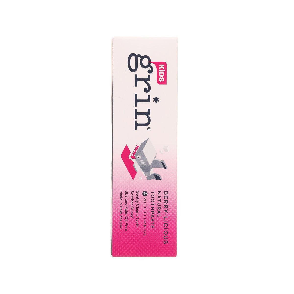GRIN Kids Berry-Licious Natural Toothpaste with Fluoride  (70g)