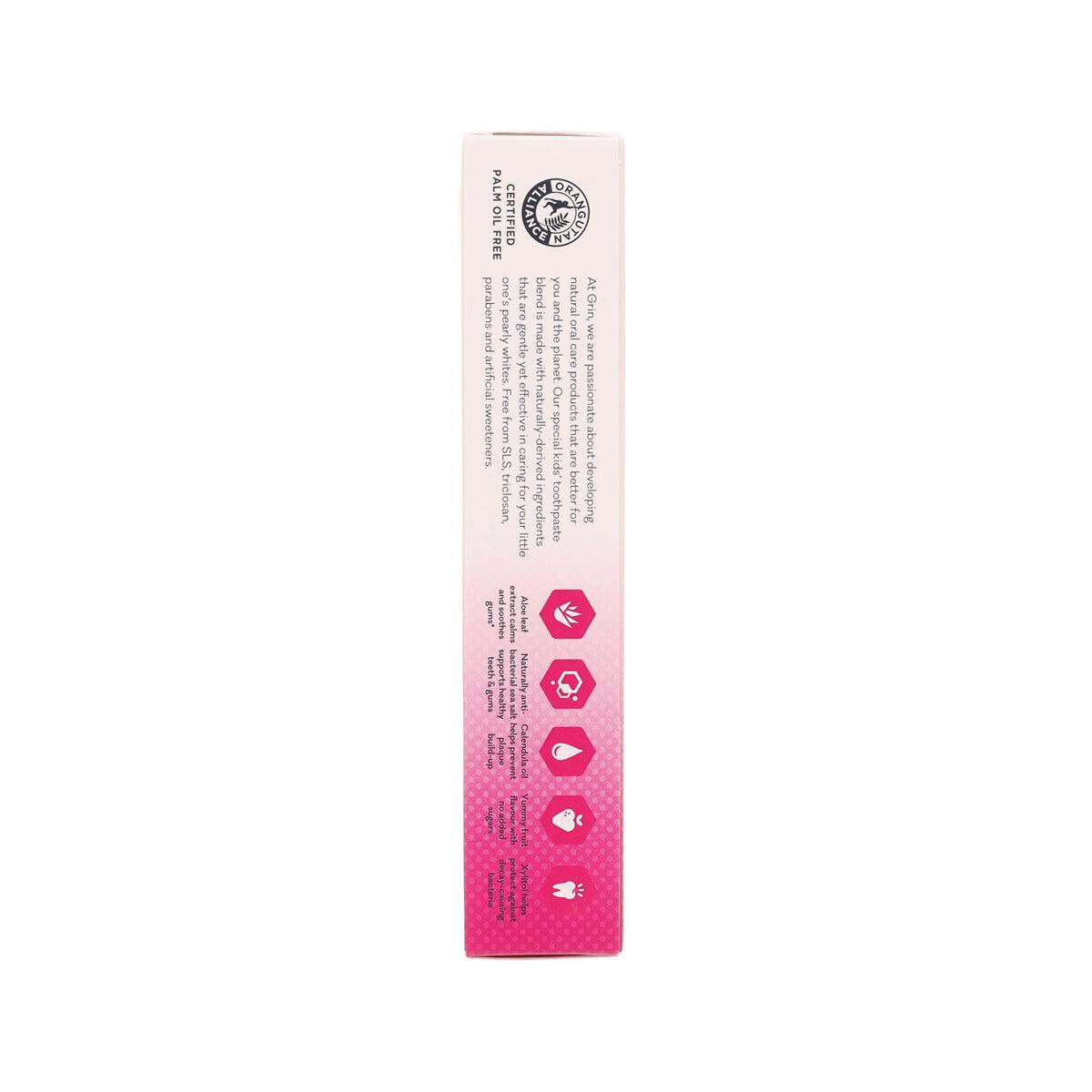 GRIN Kids Berry-Licious Natural Toothpaste with Fluoride  (70g)