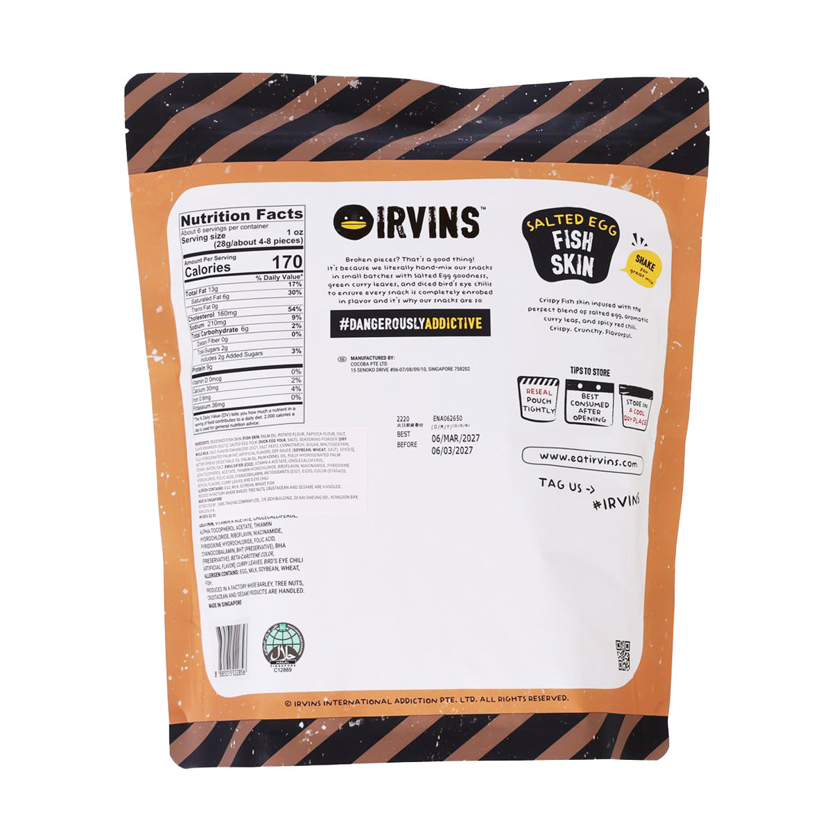 IRVINS Salted Egg Fish Skin (Large)  (180g)