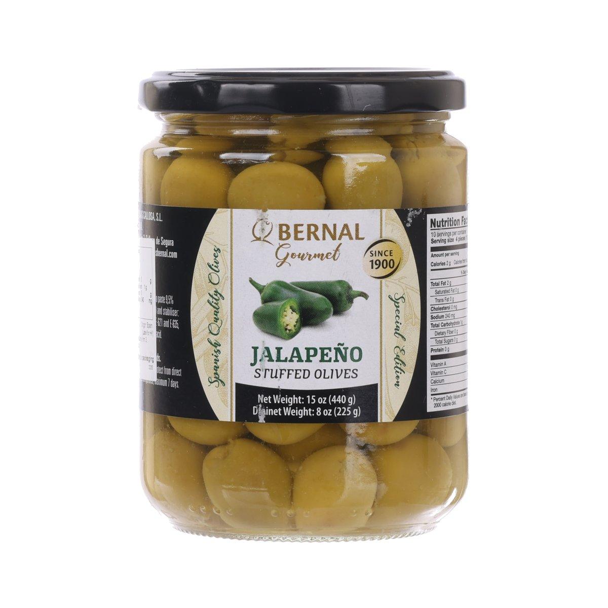 BERNAL Jalapeno Stuffed Olives, 436g – Gourmet Snack