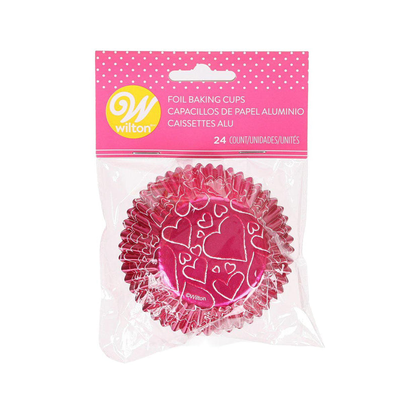WILTON Valentine Foil Baking Cups - Pink  (24pcs)