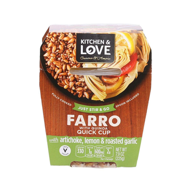 KITCHEN & LOVE Farro with Quinoa Quick Meal with Artichoke, Lemon & Roasted Garlic  (225g)