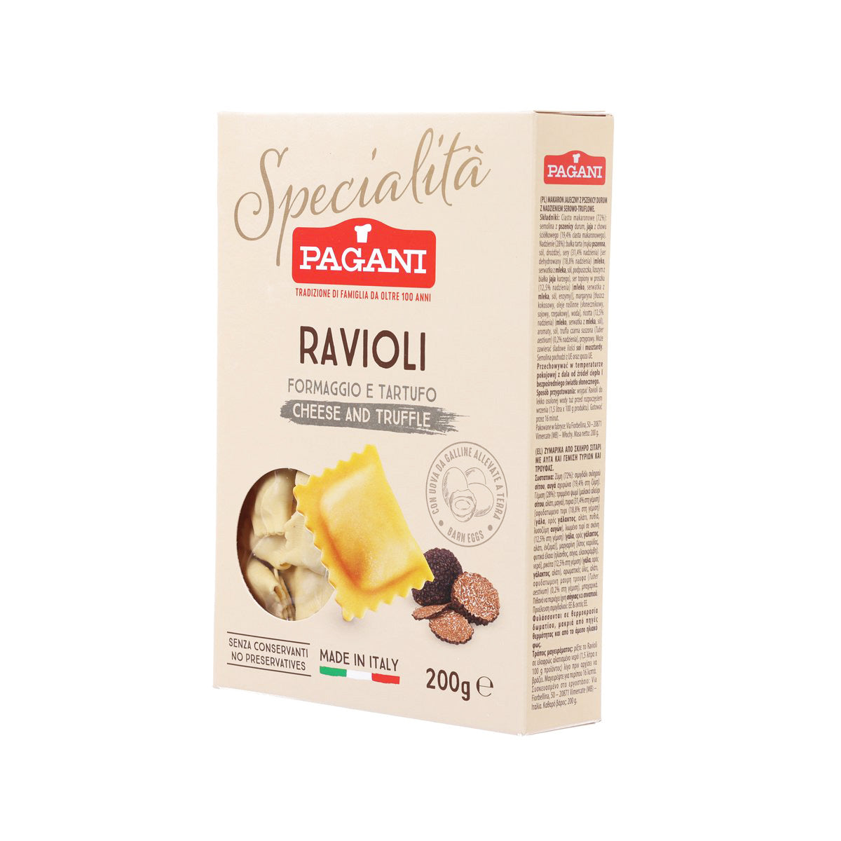 PAGANI Ravioli with Cheese and Truffle  (200g)