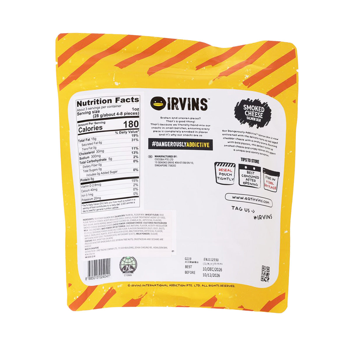 IRVINS Smoked Cheese Salmon Skin  (80g)