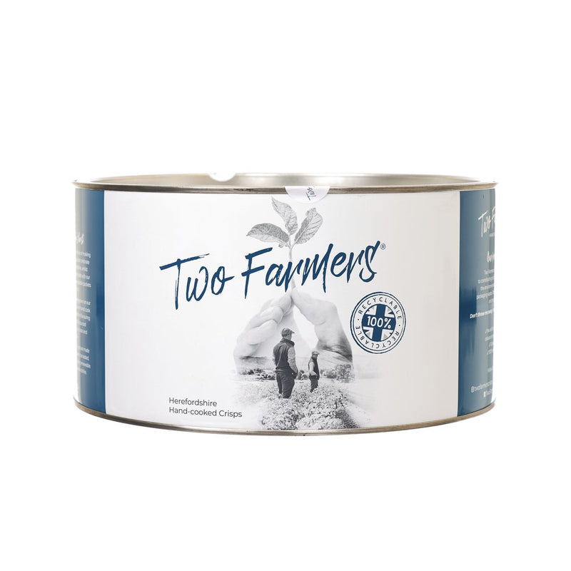 TWO FARMERS Herefordshire Hand-cooked Potato Crisps in Tin - Hereford Hop Cheese & Onion  (500g)