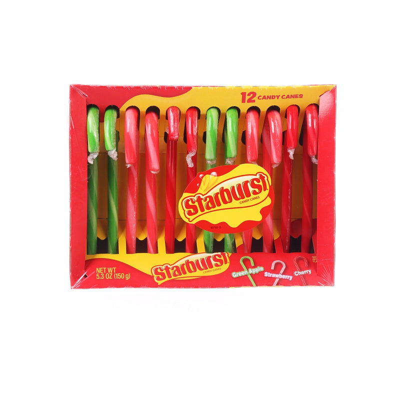 STARBURST Green Apple, Lemon, and Strawberry Candy Canes  (150g)