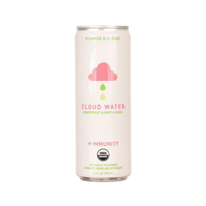 CLOUD WATER Organic Sparkling Beverage with Immunity Support - Grapefruit & Mint & Basil  (355mL)