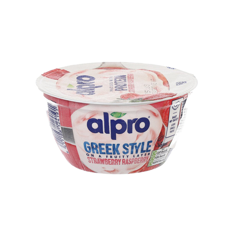 ALPRO Greek Style Strawberry Raspberry Soya Plant-Based Yogurt Alternative  (150g)