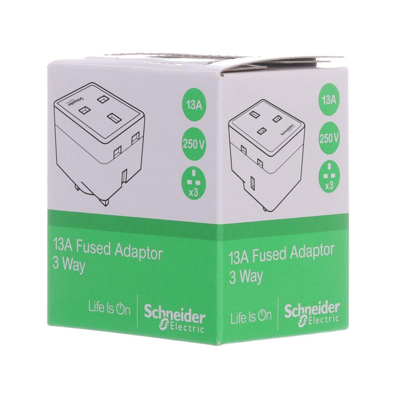 SCHNEIDER 13A 3 Way Socket Adaptor with Neon E13FA3W