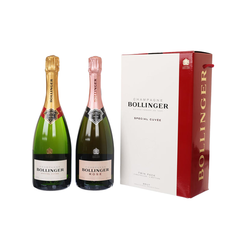 BOLLINGER Brut & Rose Gift Set NV (750mL)