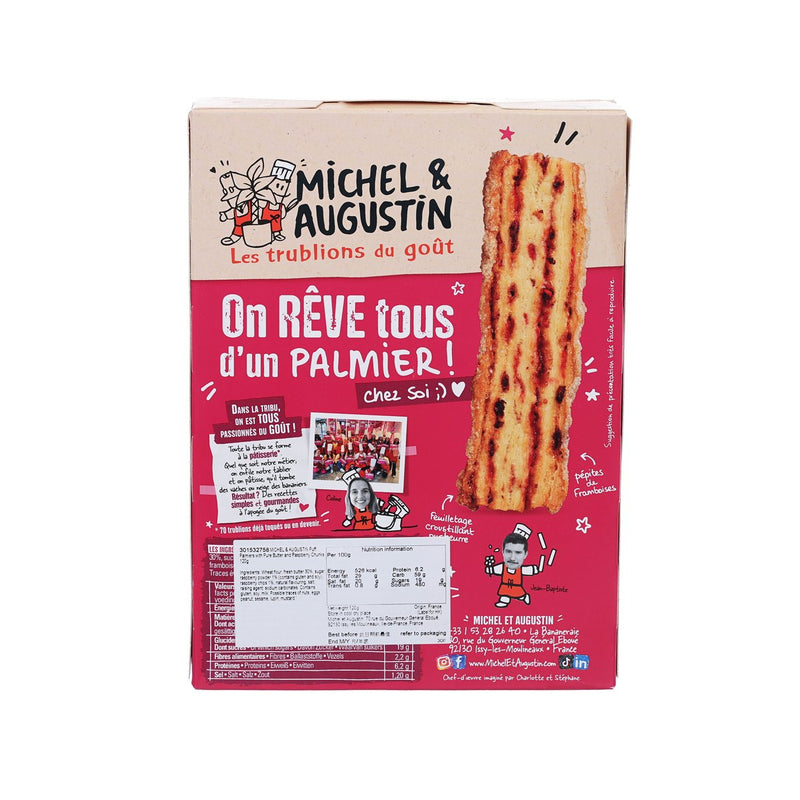 MICHEL & AUGUSTIN Puff Palmiers with Pure Butter and Raspberry Chunks  (120g)