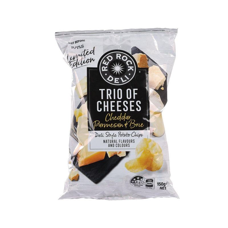 RED ROCK DELI Trio of Cheeses (Cheddar, Parmesan & Brie) Potato Chips  (150g)