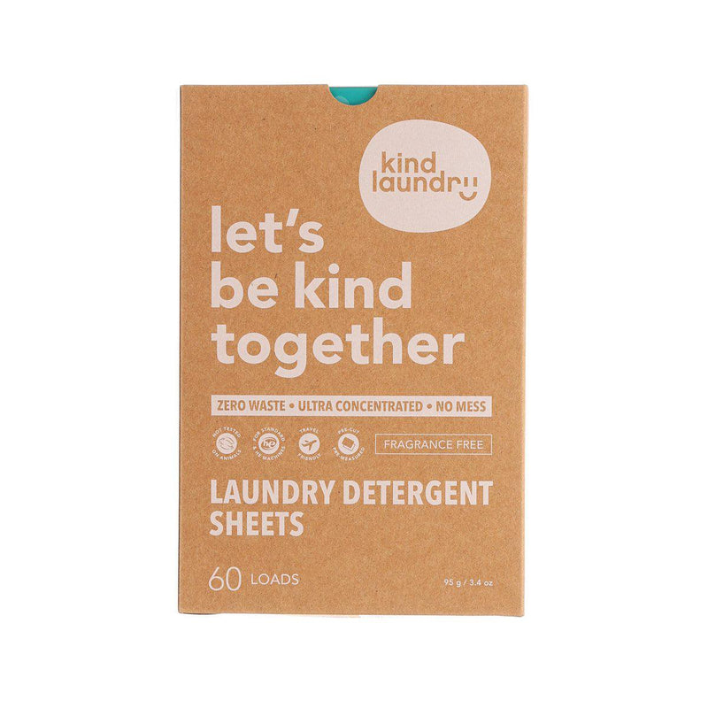 KIND LAUNDRY Detergent Sheets - Fragrance Free  (60pcs)