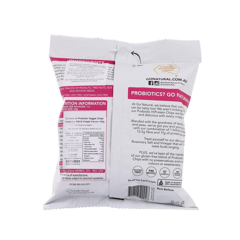 GO NATURAL Probiotic Veggie Chips - Rosemary Salt & Vinegar Flavour  (100g)