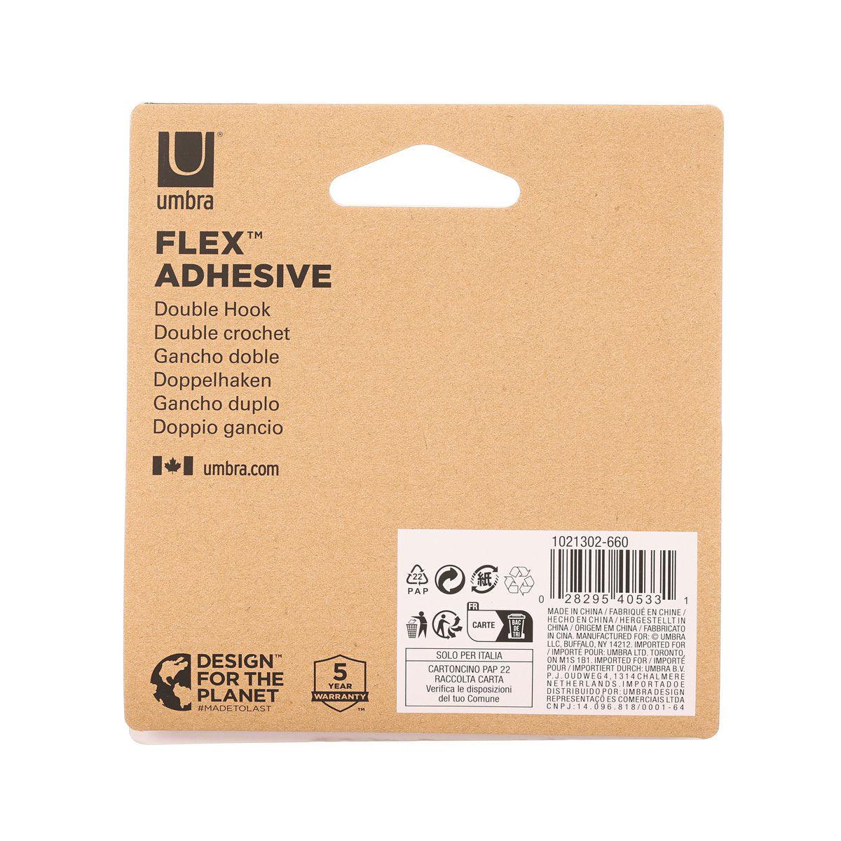 UMBRA Flex Adhesive Double Hook - White