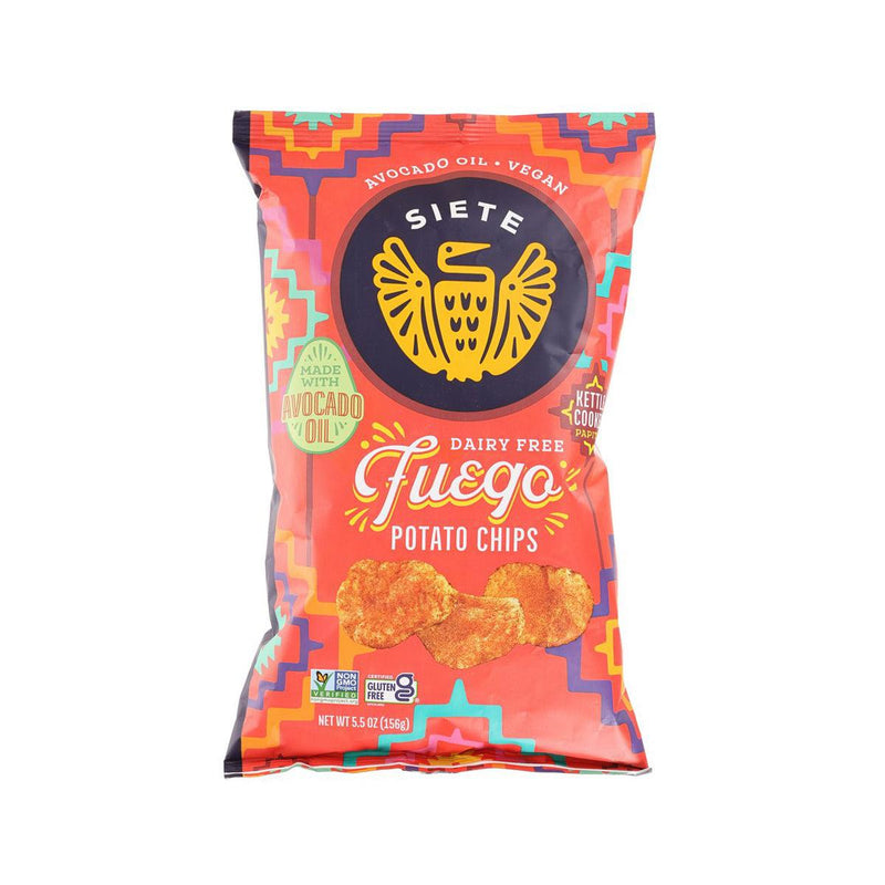 SIETE Kettle Cooked Potato Chips - Dairy Free Fuego  (156g)