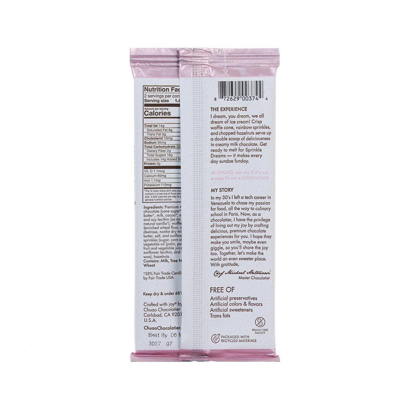 CHUAO CHOCOLATIER Milk Chocolate Bar - Sprinkle Dreams™  (80g)