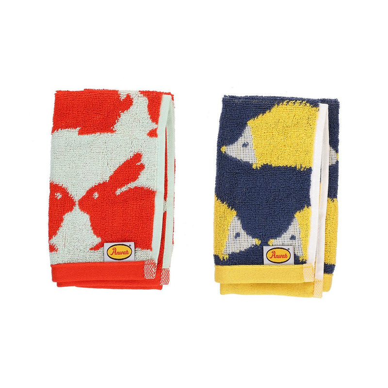 ANORAK Kiss Animals Cotton Towel Set - Wash Towel x 2P - 34x36cm